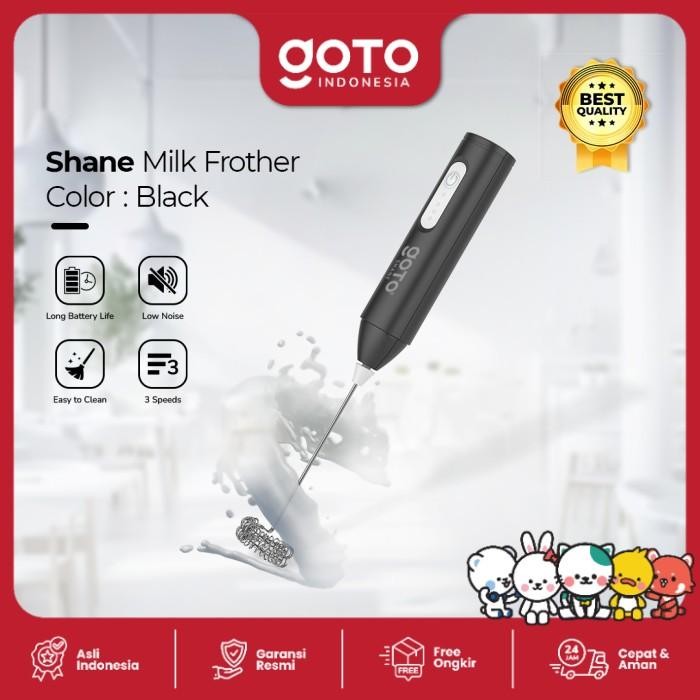

Goto Shane Milk Frother Hand Mixer Pengaduk Kopi Electric Portable - BLACK