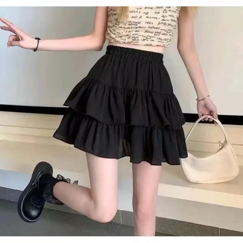 Rok POLLY Mini Skirt Susun Pendek / Rok Wanita Pendek