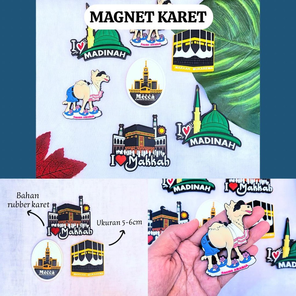 20pcs Ganci karet kabah magnet kabah gantungan tas ka'bah magnet kulkas kabah hampers haji souvenir