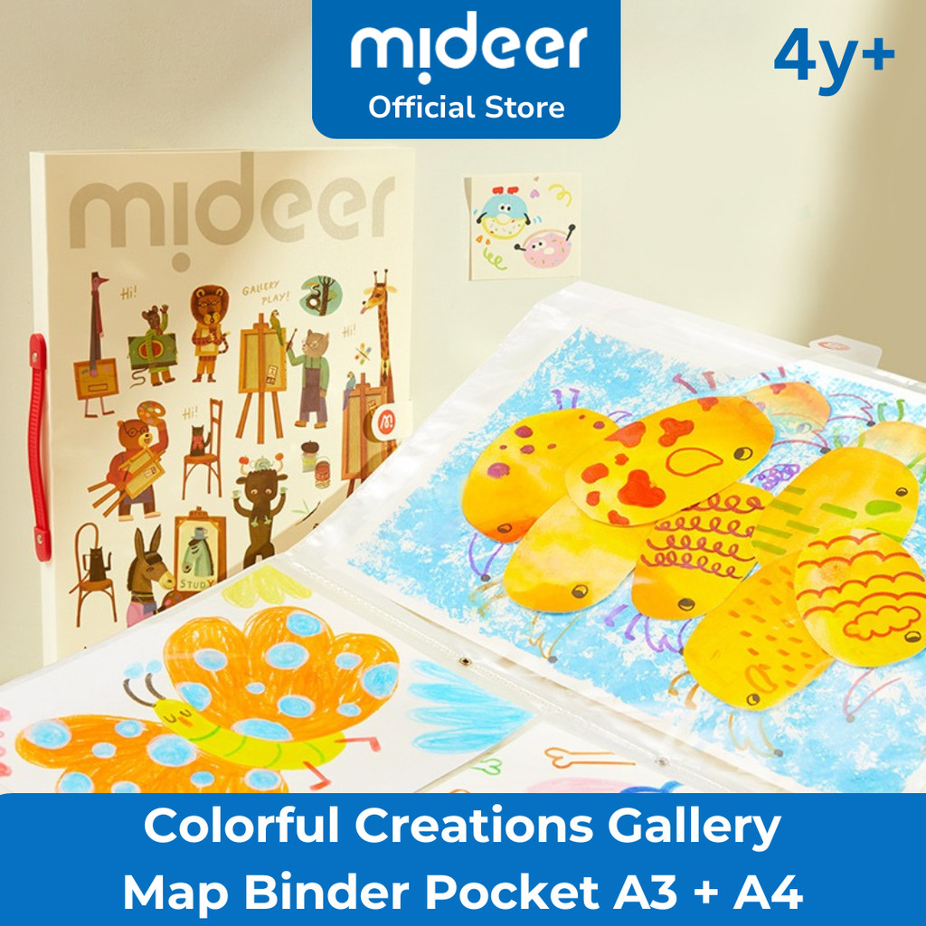 

Mideer Colorful Creations Gallery Map Binder Pocket A3 A4 Storage Binder