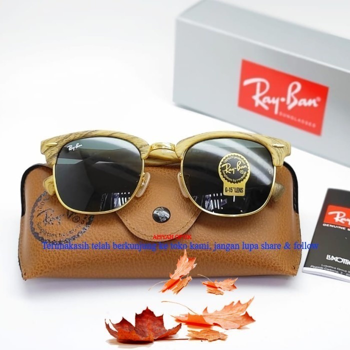 kacamata rayban sunglasses pria wanita rayban clubmaster wood