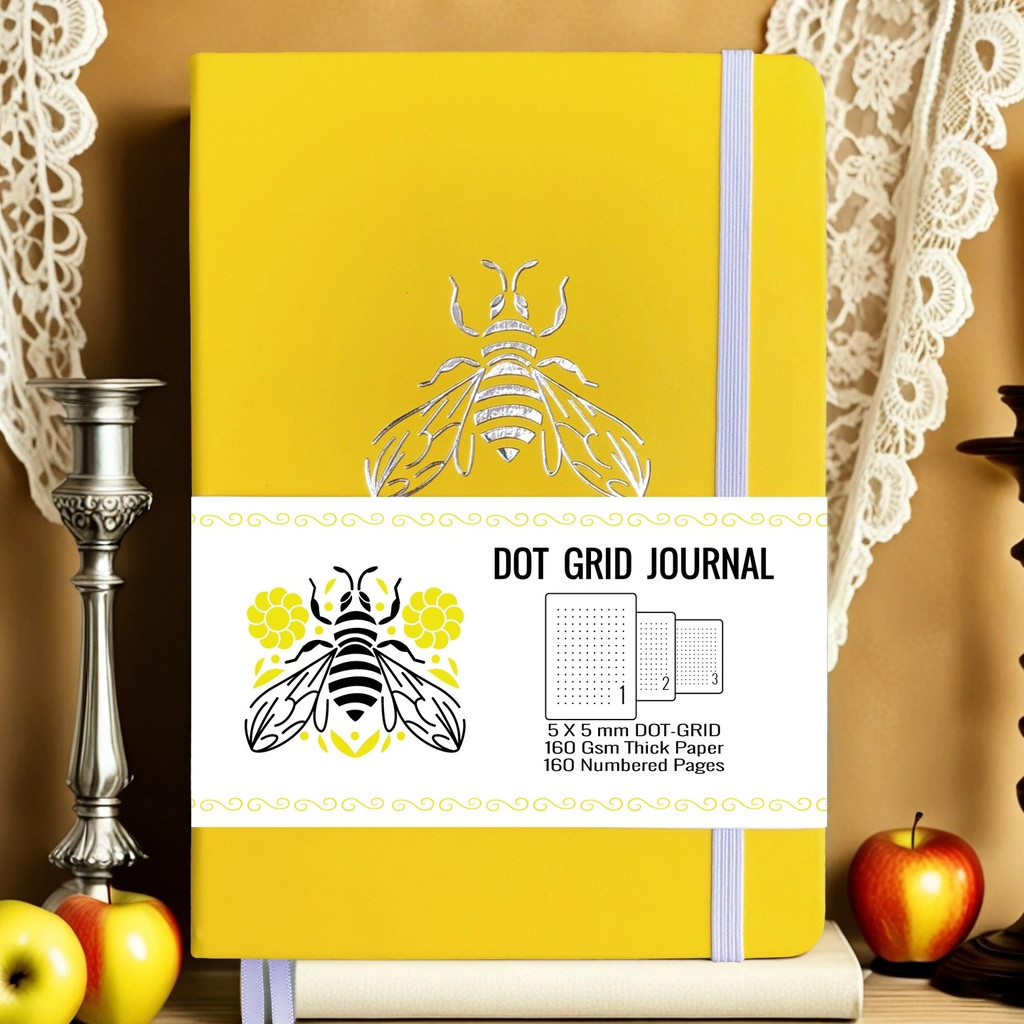 

BUKE Dot Grid A5 Notebook – 160 Pages, PU Leher Cover, Numbered Layout, Bujo Writing Journal