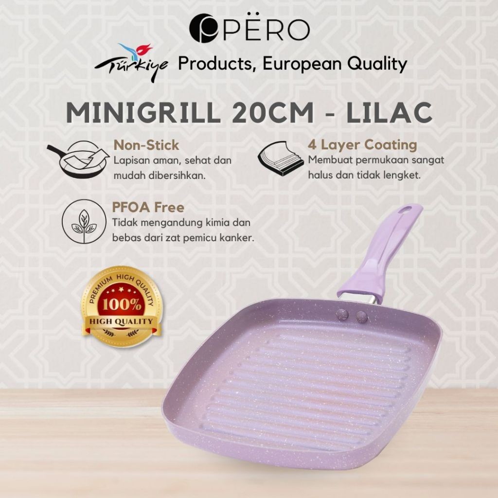 Pero Grill Pan 20cm / Panci Wajan Panggang BBQ Anti Lengket GraniteMurah