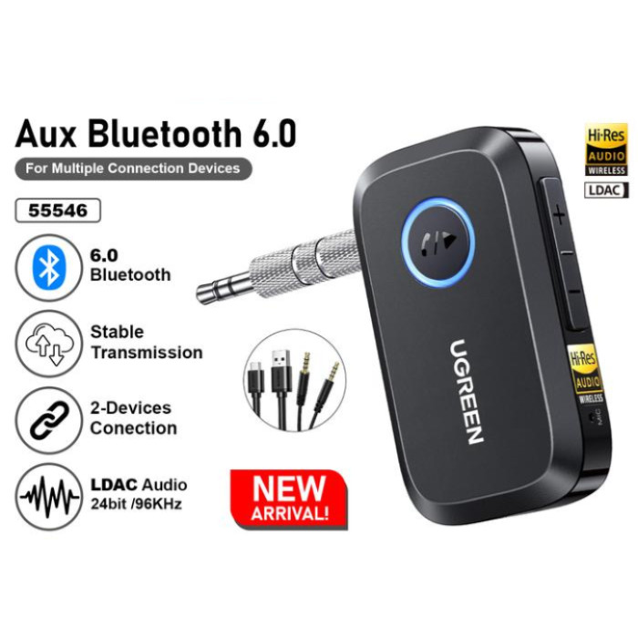 UGREEN Car Bluetooth Audio Receiver With Audio & Mic - 55546