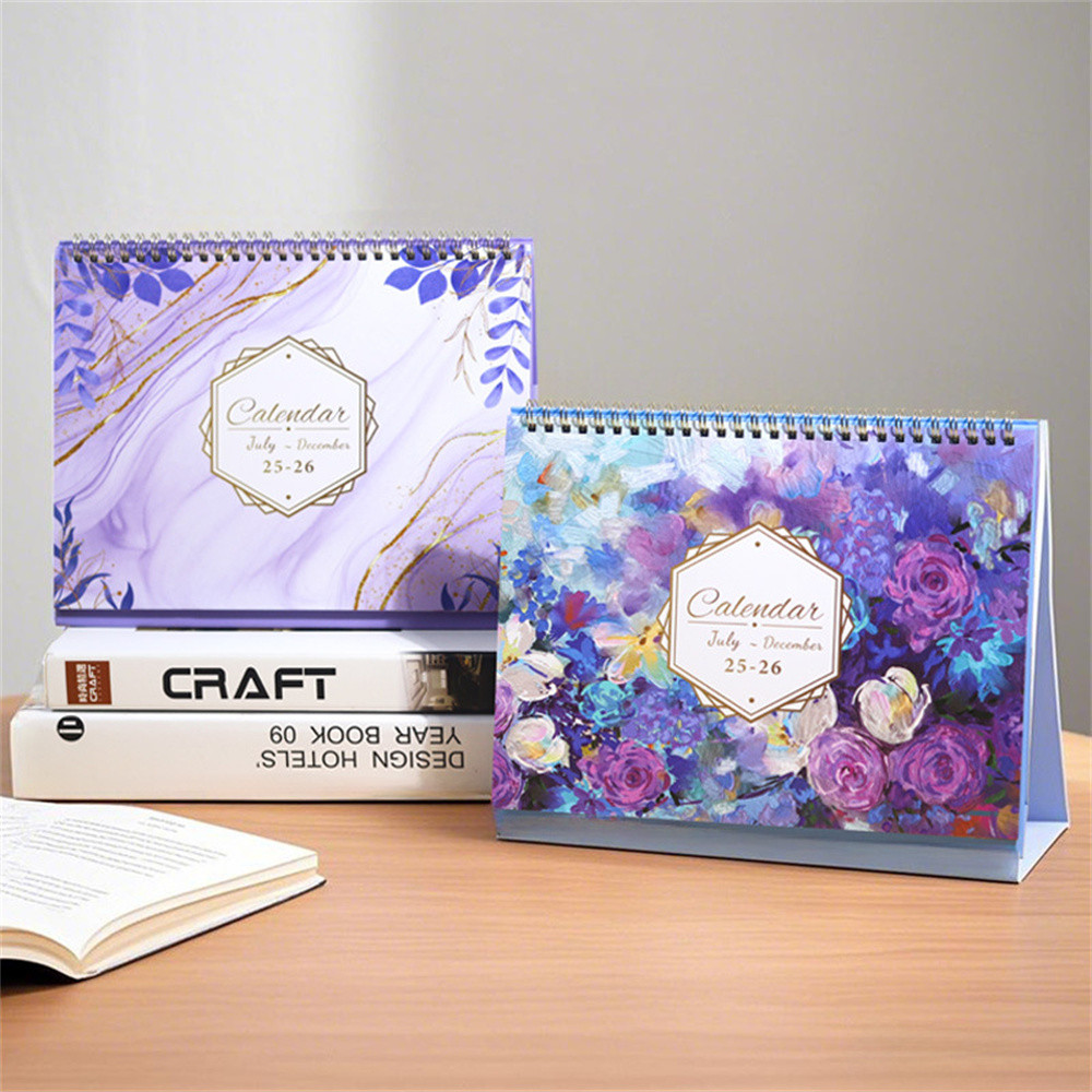 2025-2026 Small Desk Calendar- Standing Desktop Calendar (July 2025-December 2026) Daily Weekly Sche