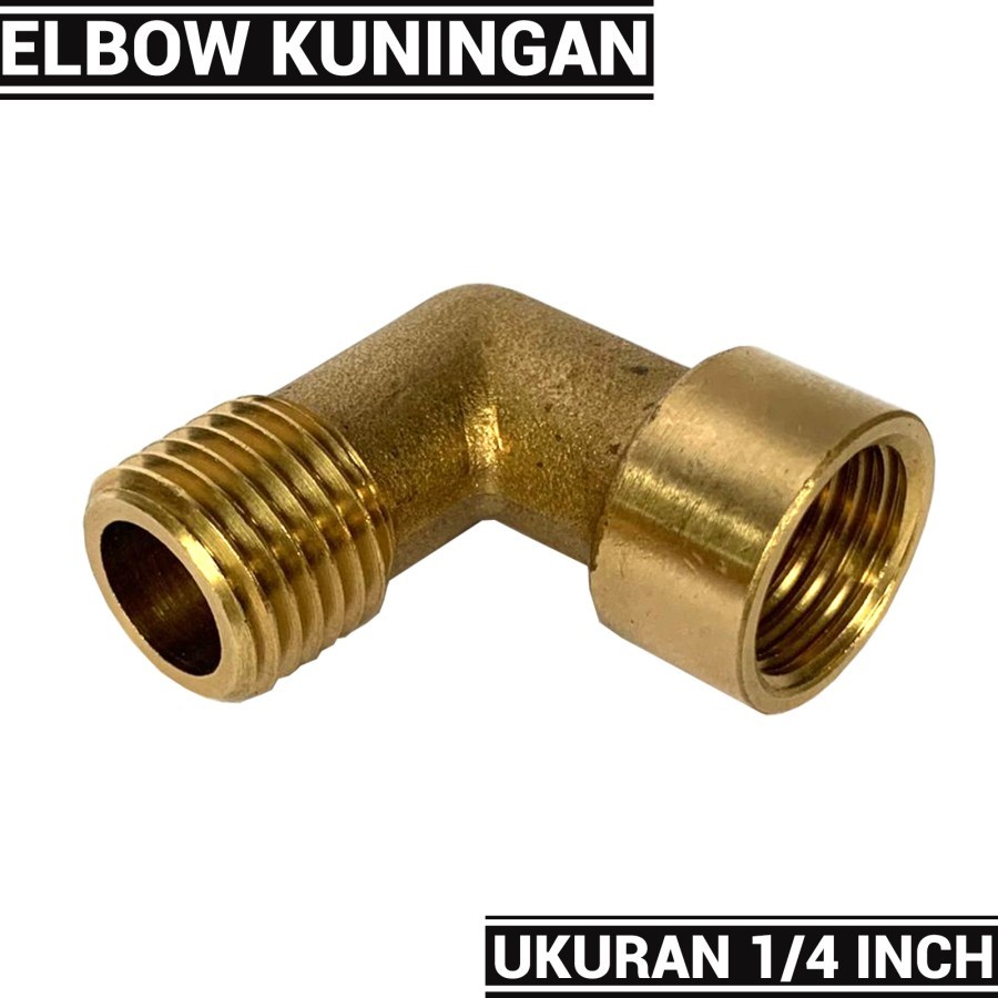 Elbow kuningan drat 1/4 inch male female
