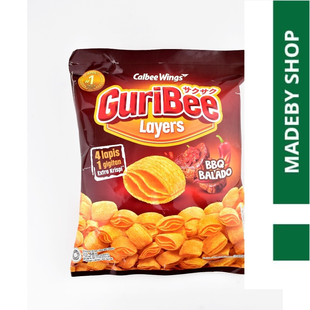 

GURIBEE BBQ BALADO 68 GR SNACK makanan ringan jajanan cemilan camilan pedas asin gurih manis murah
