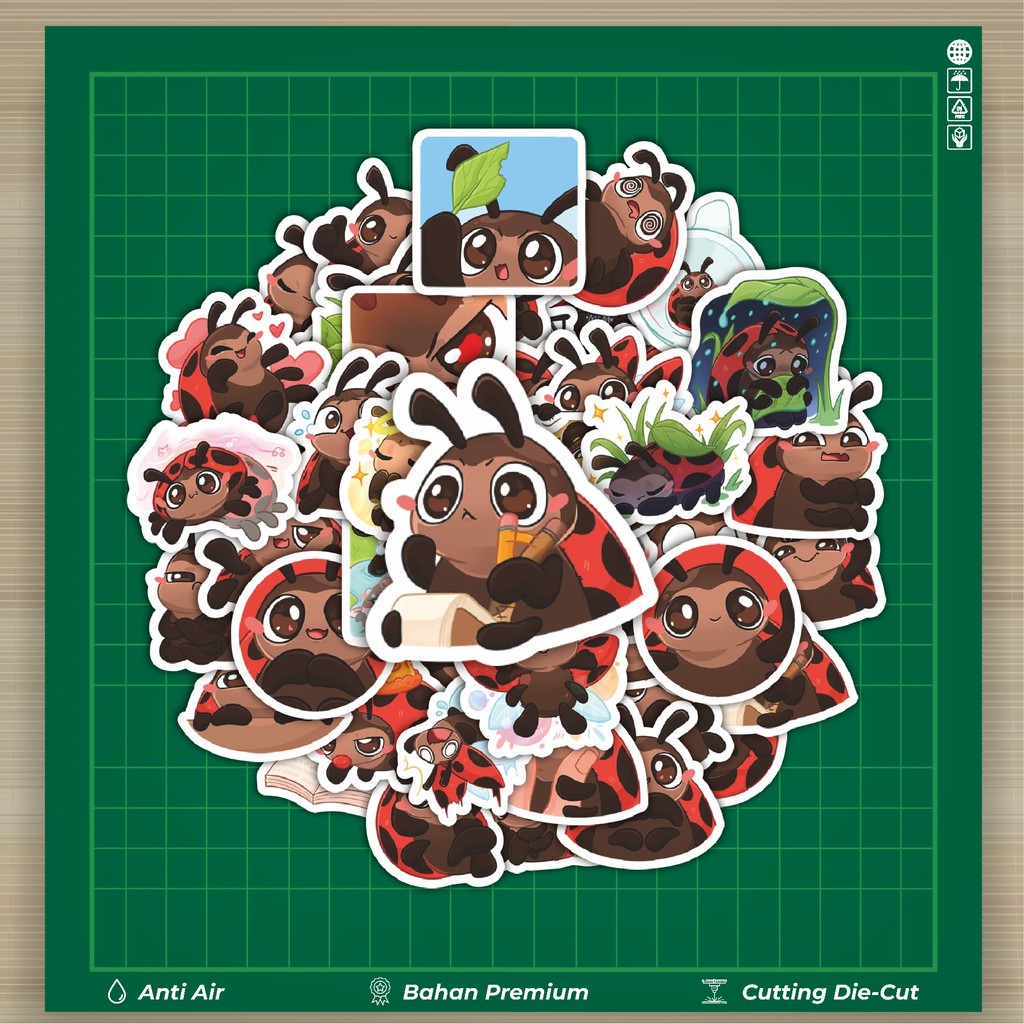 

HOT 50 PCS STIKER Funny Character Mayusha The Cute Ladybug Stiker Fashion Cars Decal Dingin Kartu Album Custom Vinyl Anti Air- Sticker Aesthetic Buku Journal Koper Casing HP Tablet Laptop Helm Motor Botol Minum