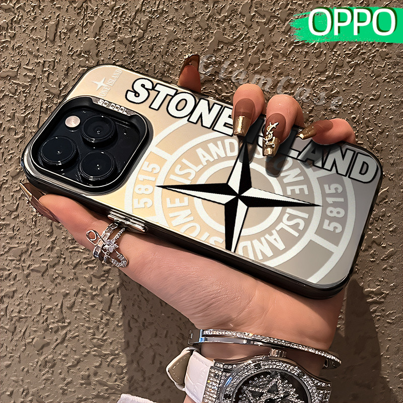 Kece Compass Glossy Hologram PC Case OPPO A18 A57 A16 A15 A17 A60 A3x A3s A5s A54 A53 A12 A31 A58 A1