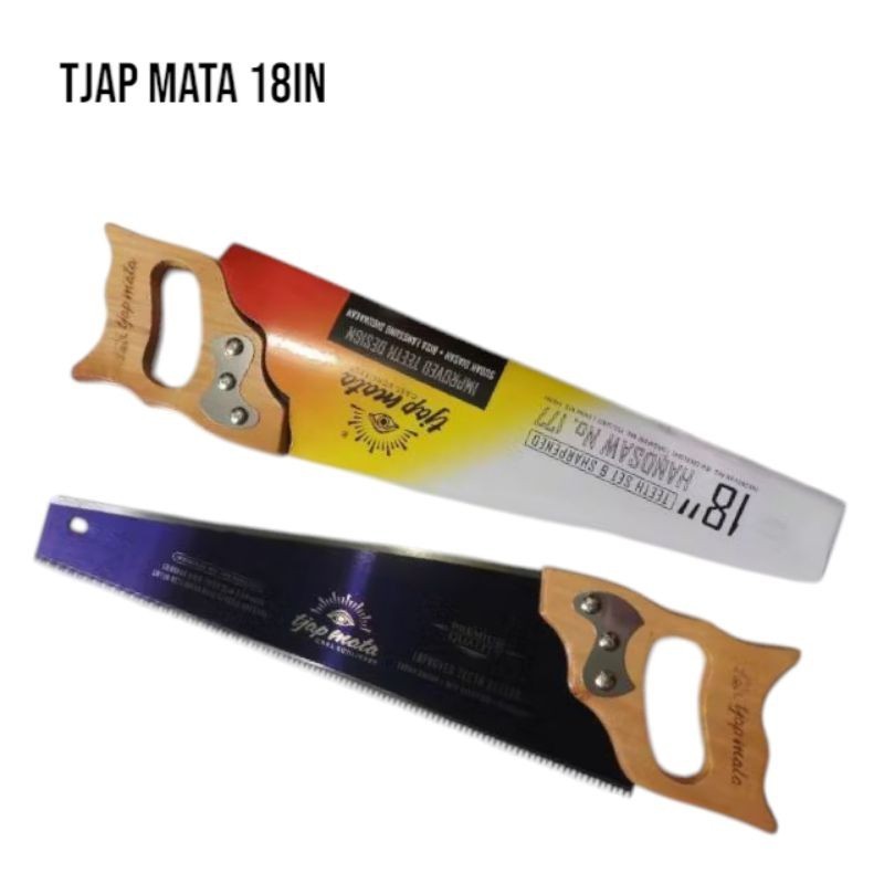 Gergaji Gagang Kayu 18in Tjap Mata Original / Gergaji Alat potong Cap Mata