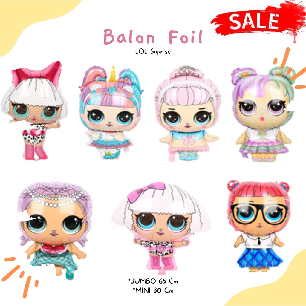 Balon Ulang Tahun Anak Cewek Karakter Foil LOL