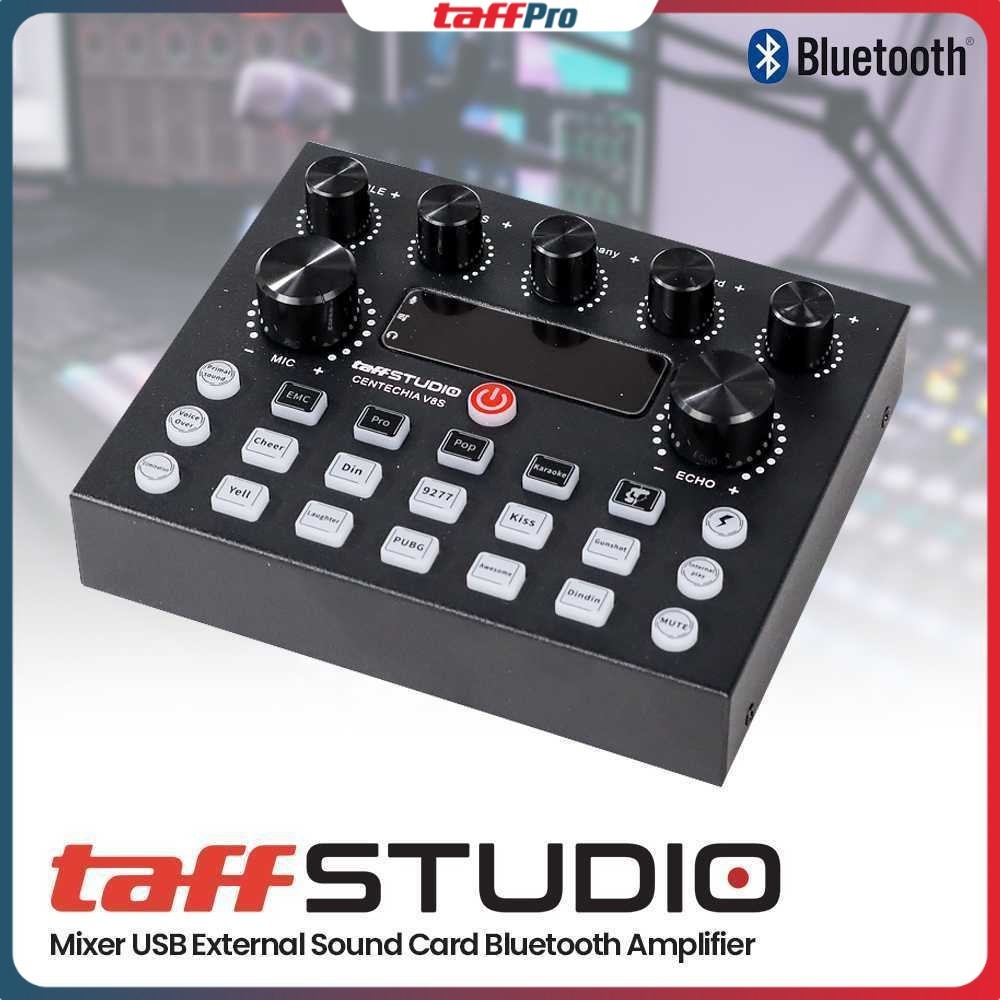 TaffSTUDIO Mixer USB External Sound Card Bluetooth Amplifier - V8S