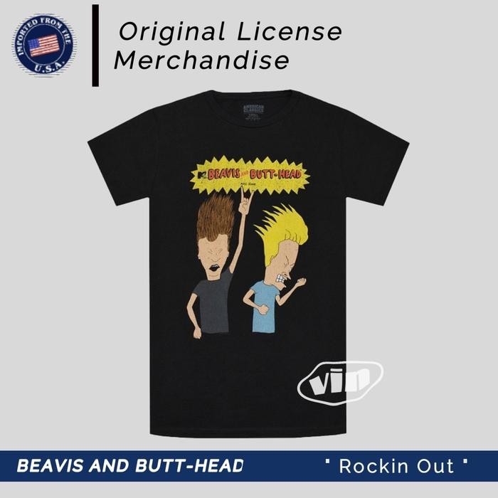 (COD) beavis and butthead t shirt Kaos Music Band Original Official Mtv - M