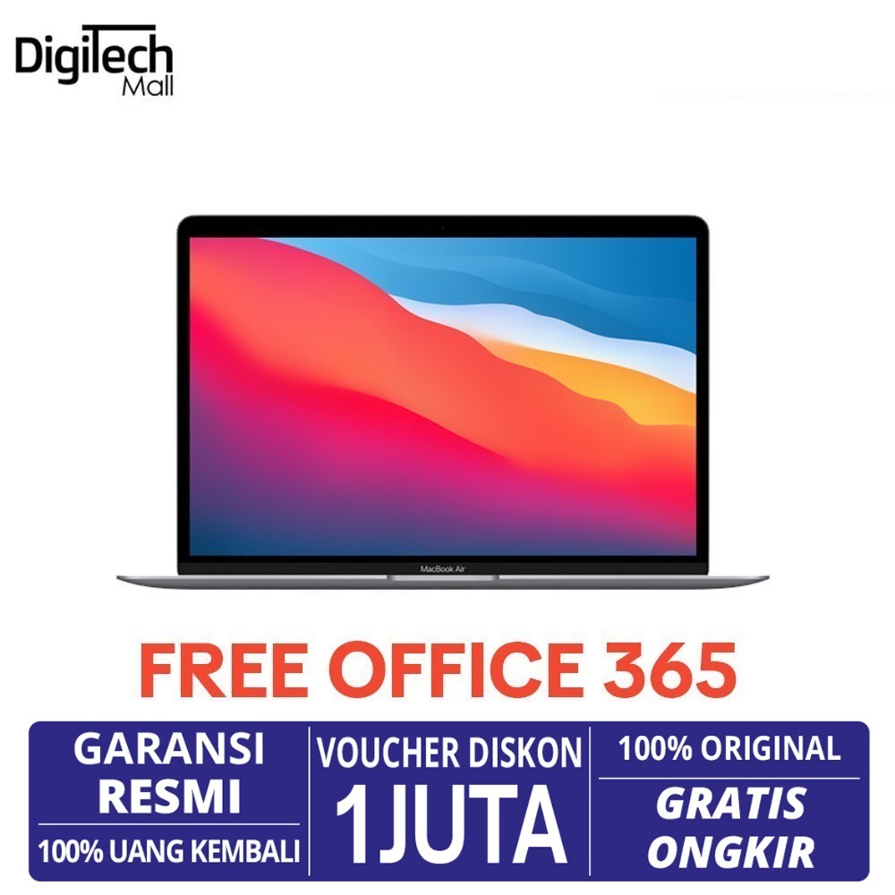 Macbook Air 2020 13 inch M1 Chip 8GB 256GB atau 512GB SSD Space Grey Silver Gold Garansi Resmi - [ D