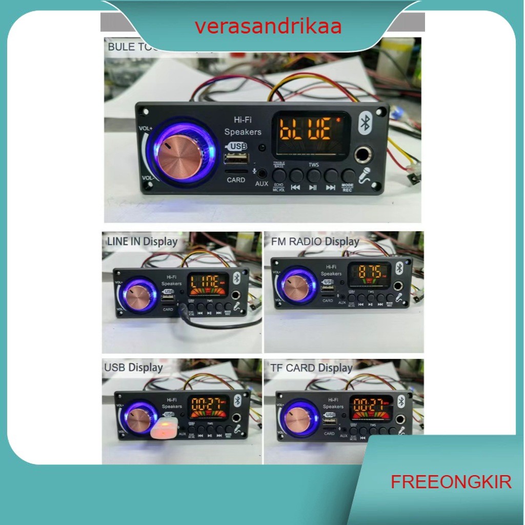 Modul Bluetooth kit mp3 USB AUX FM RADIO 12v with remot Receiver