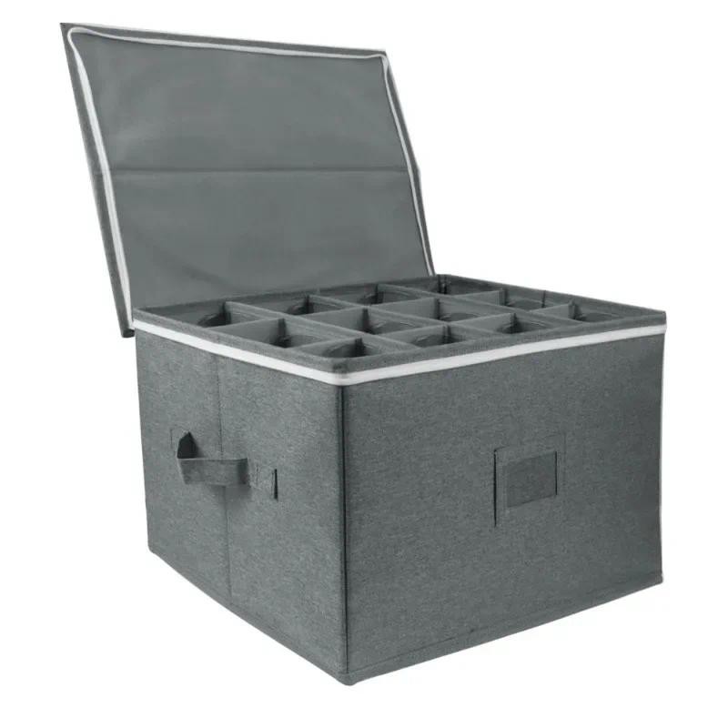 Wine glass storage box Wine glass storage box with divider Wine box