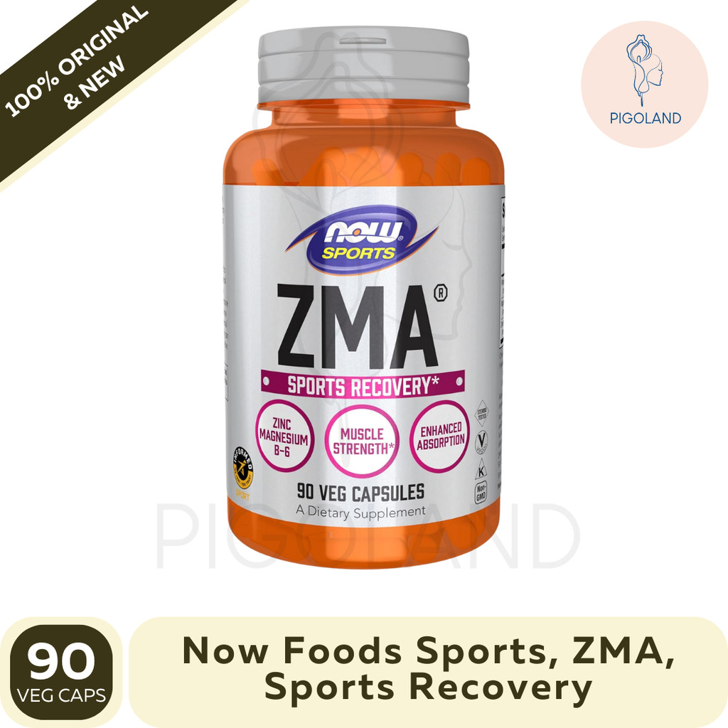 Now Foods Food Sports Sport ZMA Zinc Magnesium B6 Recovery Suplemen Olah Raga ORI USA