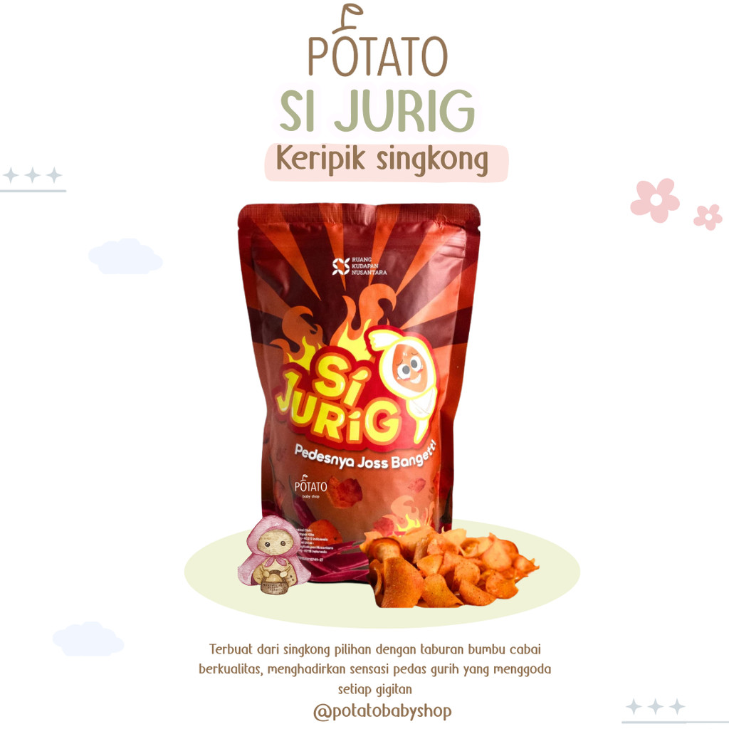 Si Jurig - Keripik Singkong Pedas KRIPJUR 100g / Cemilan Pedas