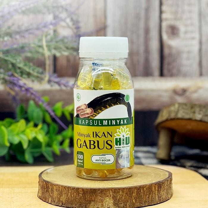Kapsul MINYAK IKAN GABUS Herbal Indo Utama HiU - Sari Kutuk - Minyak Ikan Gabus