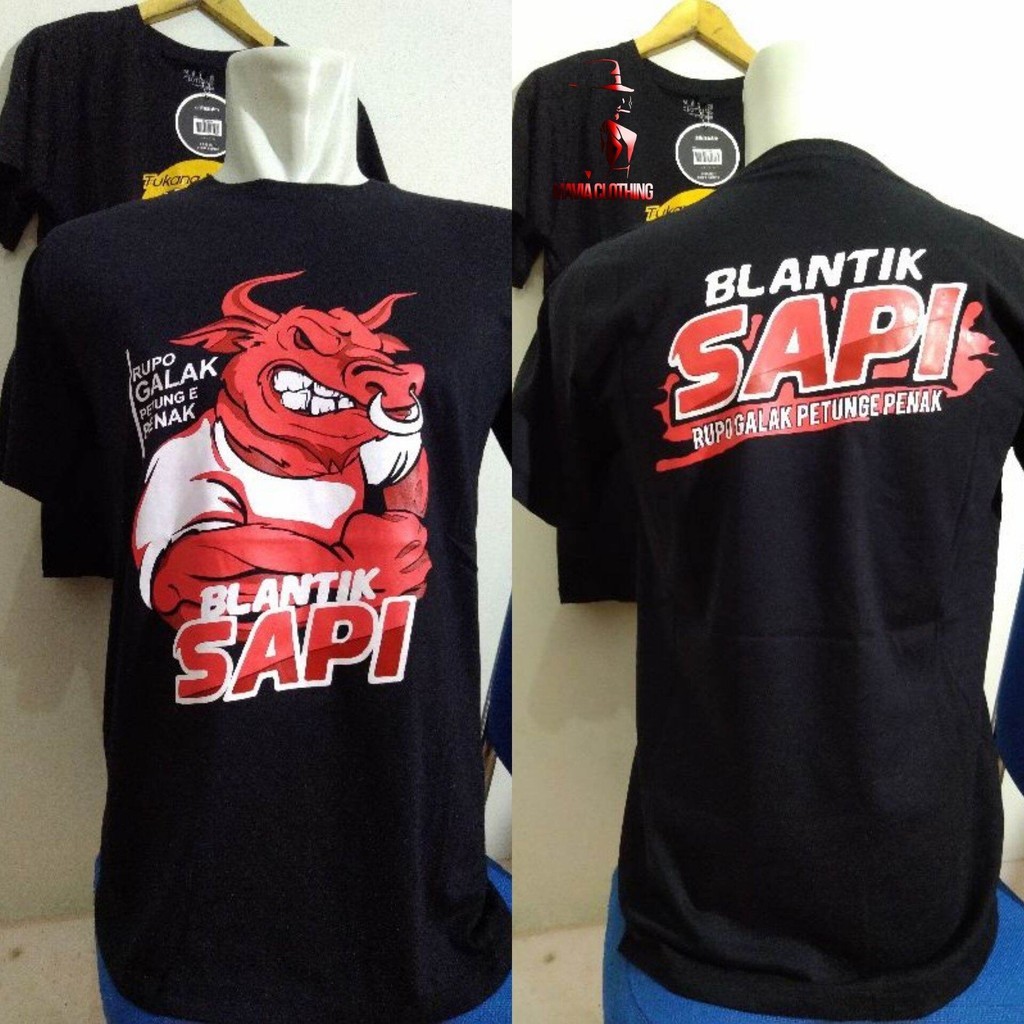 HOT kaos motif Blantik Sapi & Bos Muda premium