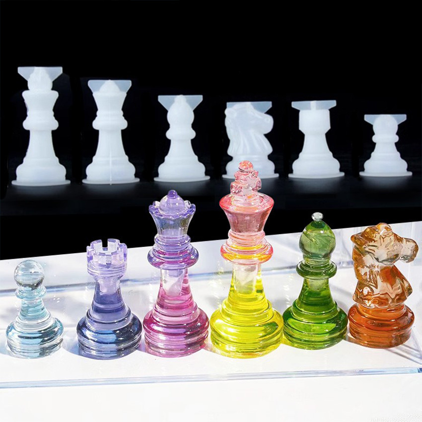 Cetakan Resin Epoxy Craft DIY Catur 3D Silikon