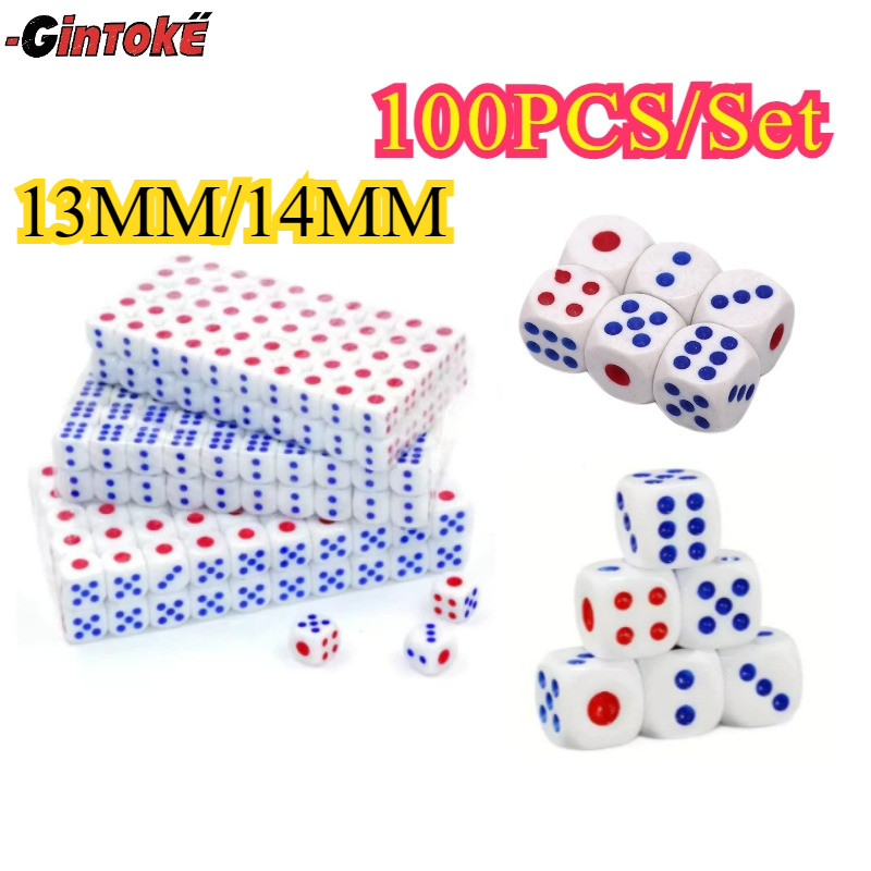100pcs Barang Plastik Dadu/ Polyhedral Dice/ Mainan Dadu/ Permainan Dadu/ Dadu Kocok/Plastik Dice