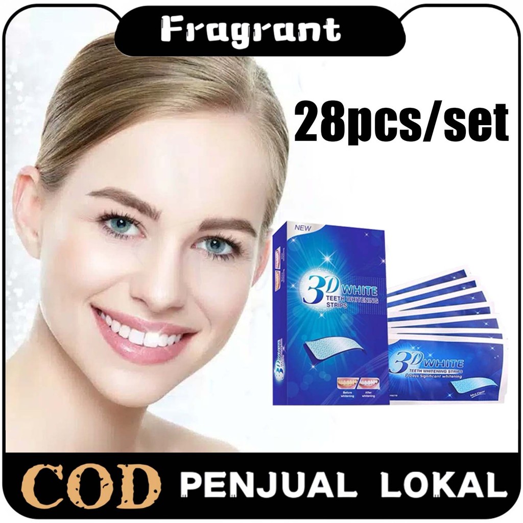 28pcs Teeth Whitening Strips Pemutih Gigi Gel Stiker Pemutih Cepat 3D Whitening Strip Alat Pemutih G