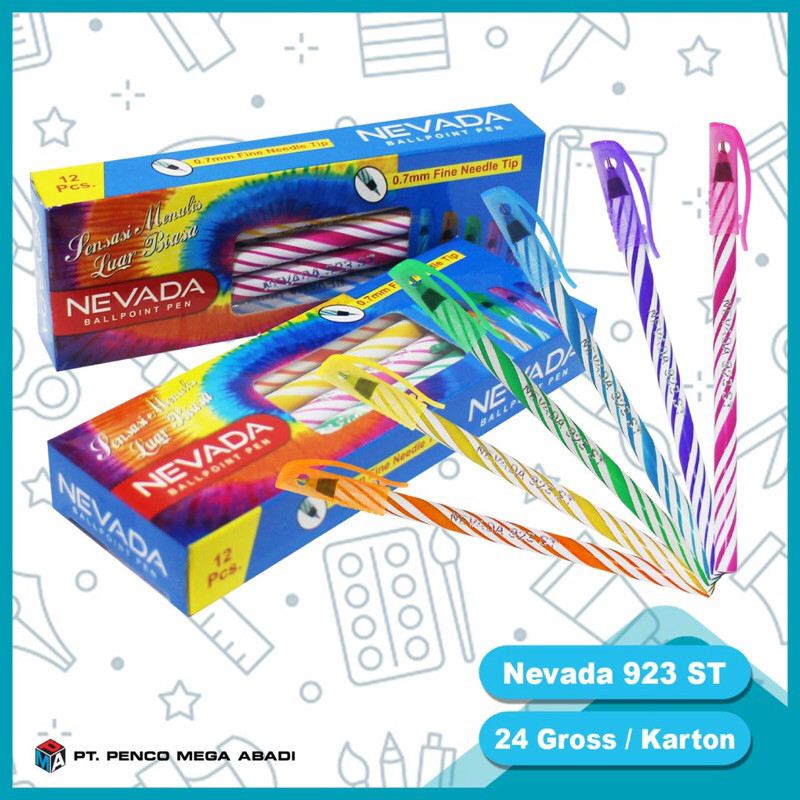 

1 lusin / isi 12 pcs Pena NEVADA ulir // Pen ulir Nevada // Pen lilin // Pen murah