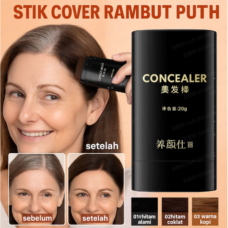 COD Anti Air Anti Keringat  Penutup Uban Permanen/Sisir Pewarna Rambut Portabel Tutup Rambut Uban /A