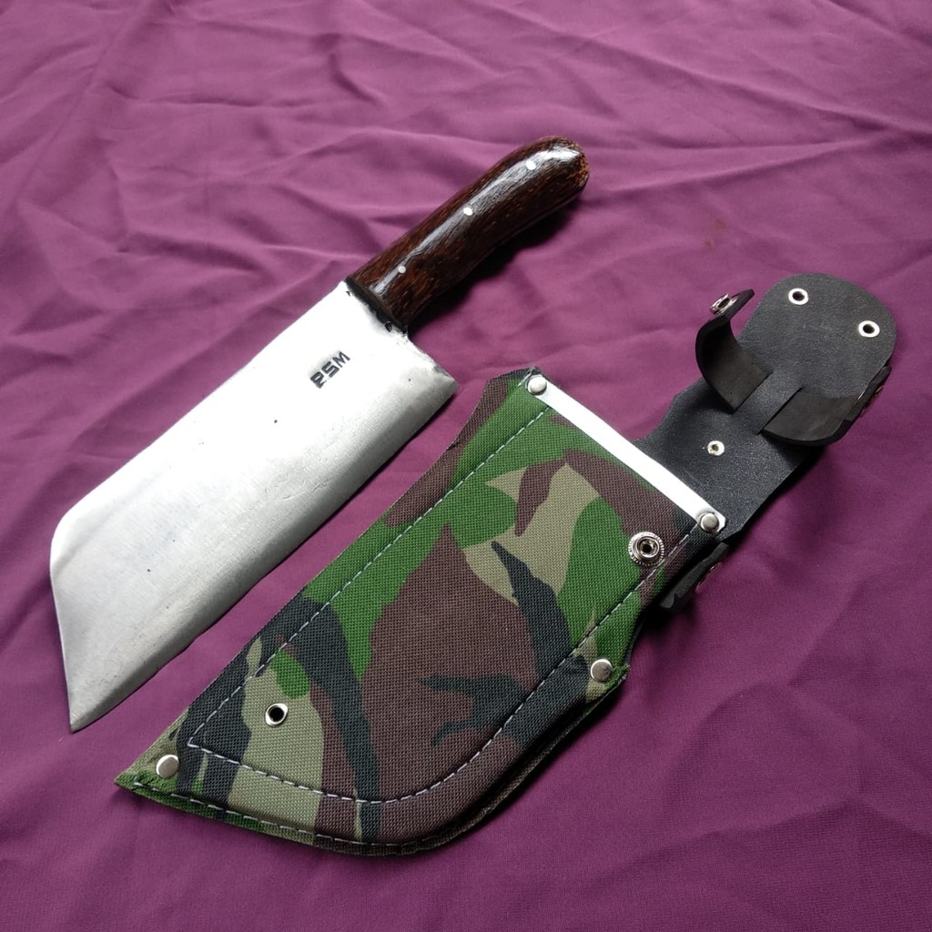 GOLOK ASLI CIBATU/ golok pemotong tulang/golok full tank baja per siap pakai/kaleup loreng