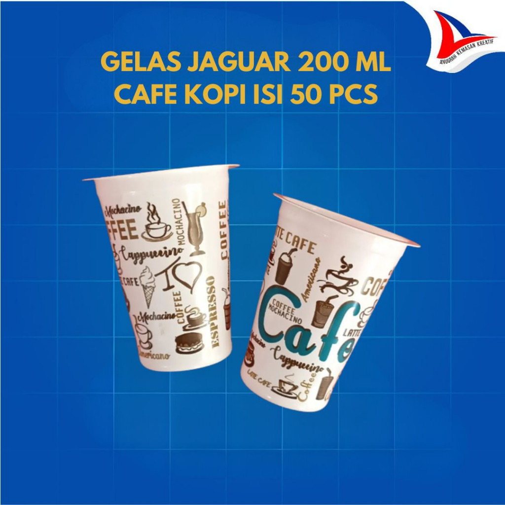 Gelas Jaguar 200 Ml Cafe Kopi / Gelas Plastik Cafe Kopi Isi 50 Pcs