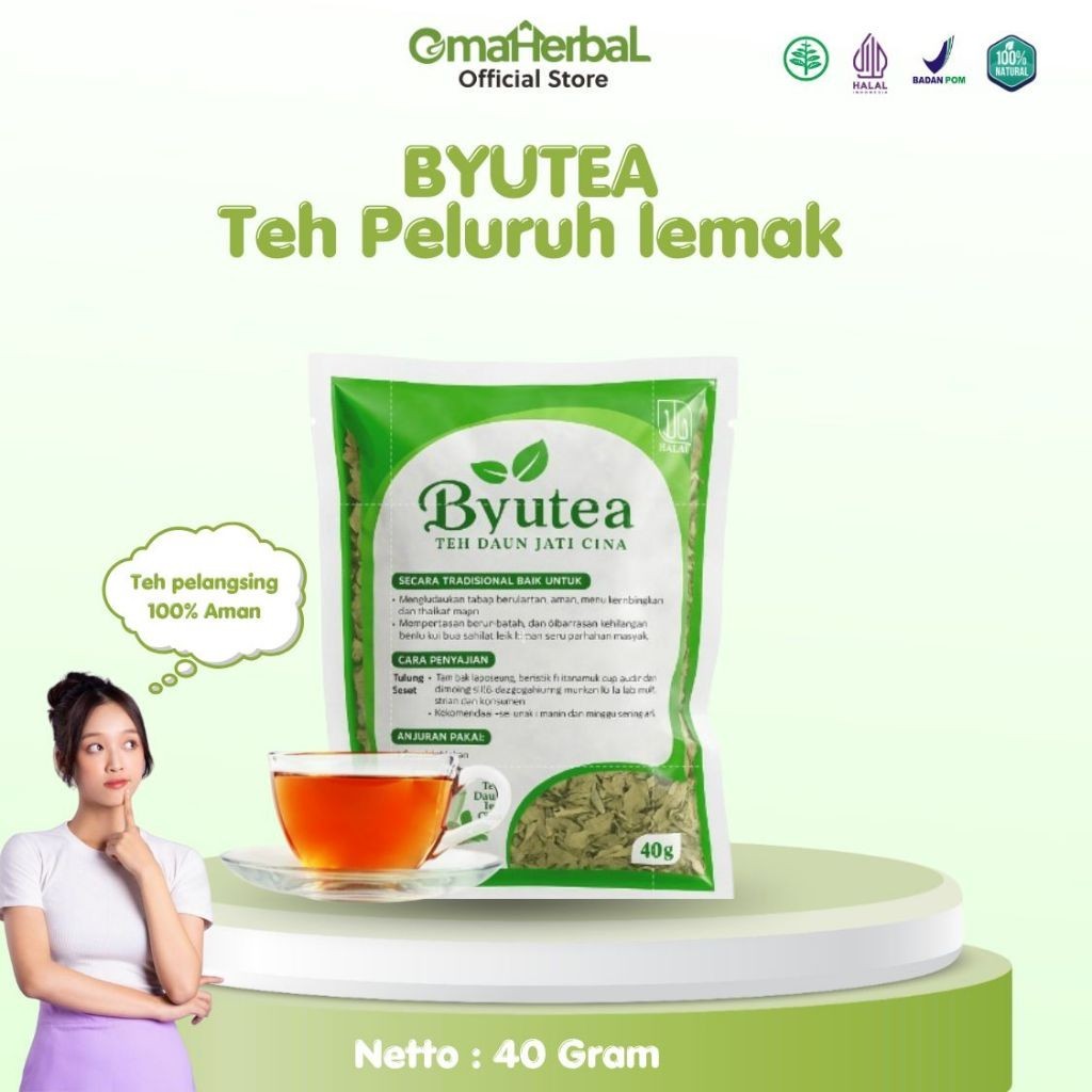 INSTANT COD MEDAN TERMURAH OmaHerbal Byutea Teh Daun Jati Cina Diet Original 40g | Membantu Menguran