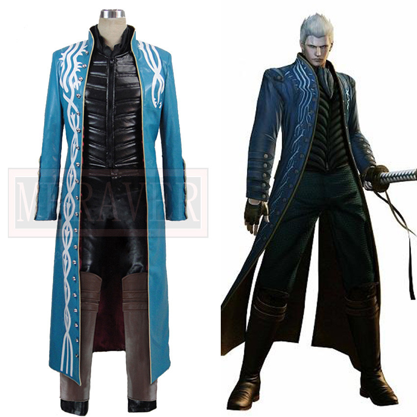 DMC 3 Vergil Cos Cosplay Costume Halloween Uniform Outfit Custom Made Any Size