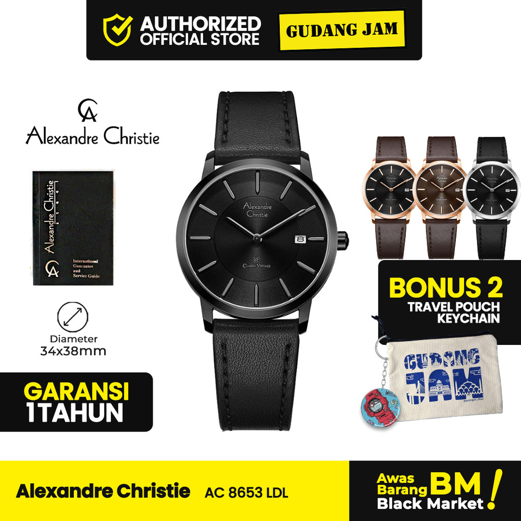 Jam Tangan Wanita Alexandre Christie AC 8653 LDL Analog Leather Strap