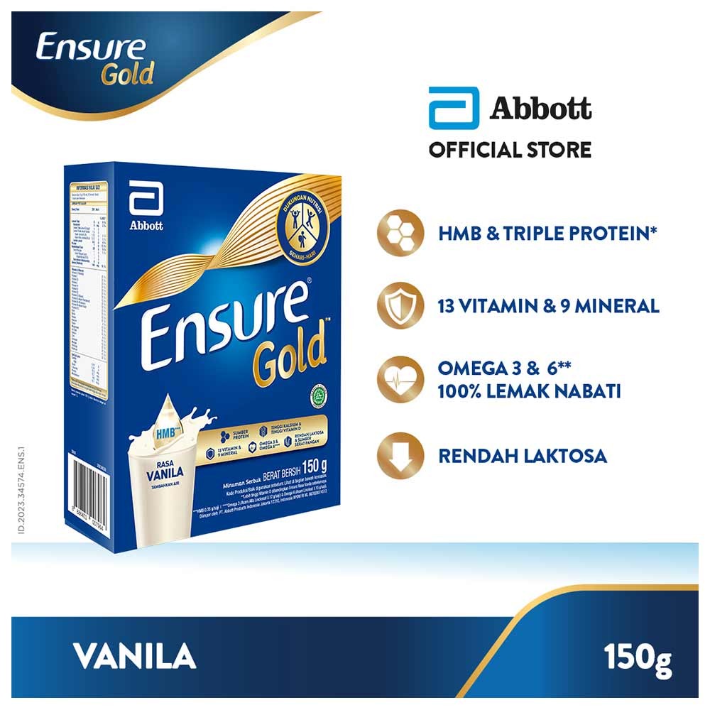 ENSURE GOLD NUTRITION POWDER FOS VANILA 150g