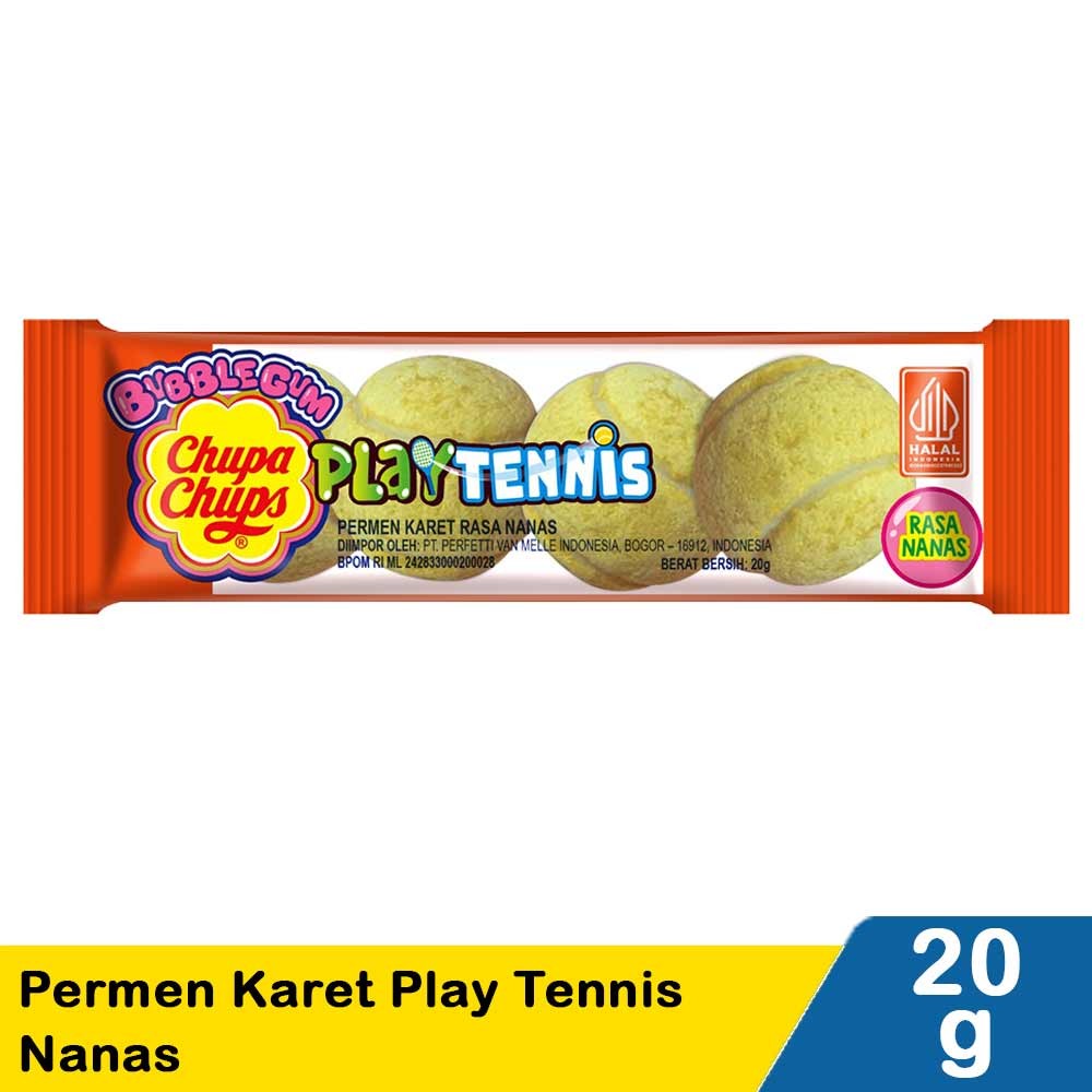 CHUPA CHUPS PERMEN KARET PLAY TENNIS NANAS 20g