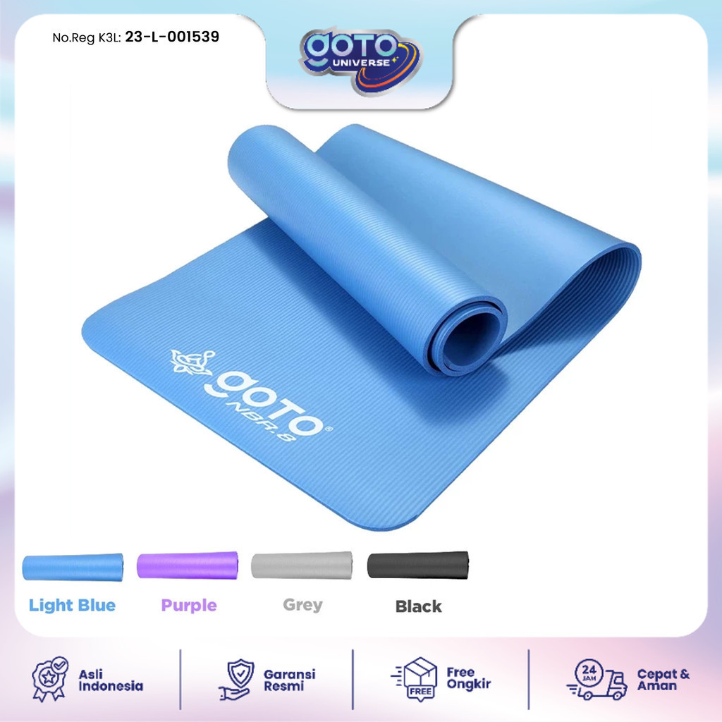 Goto NBR Yoga Mat 8mm Matras Olahraga Alas Gym Senam Tebal Anti Slip
