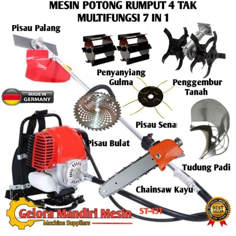 Mesin Pemotong Rumput Multifungsi Fullset 4t 4tak 4 Tak 4 stroke Mesin Potong Rumput 4 Tak Model  7 