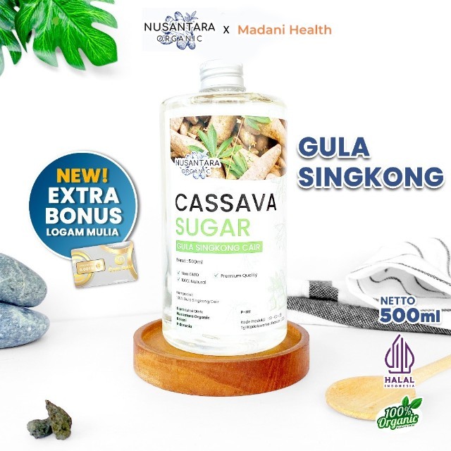 Nusantara Organic Gula Singkong Cair Cassava Liquid Sugar Non Refined Manis Alami 500ml Madani