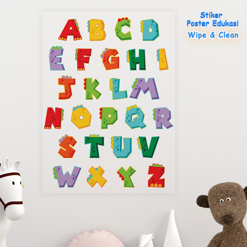 Stiker Poster Dinding Alphabet, Angka dan Perkalian Edukasi Anak