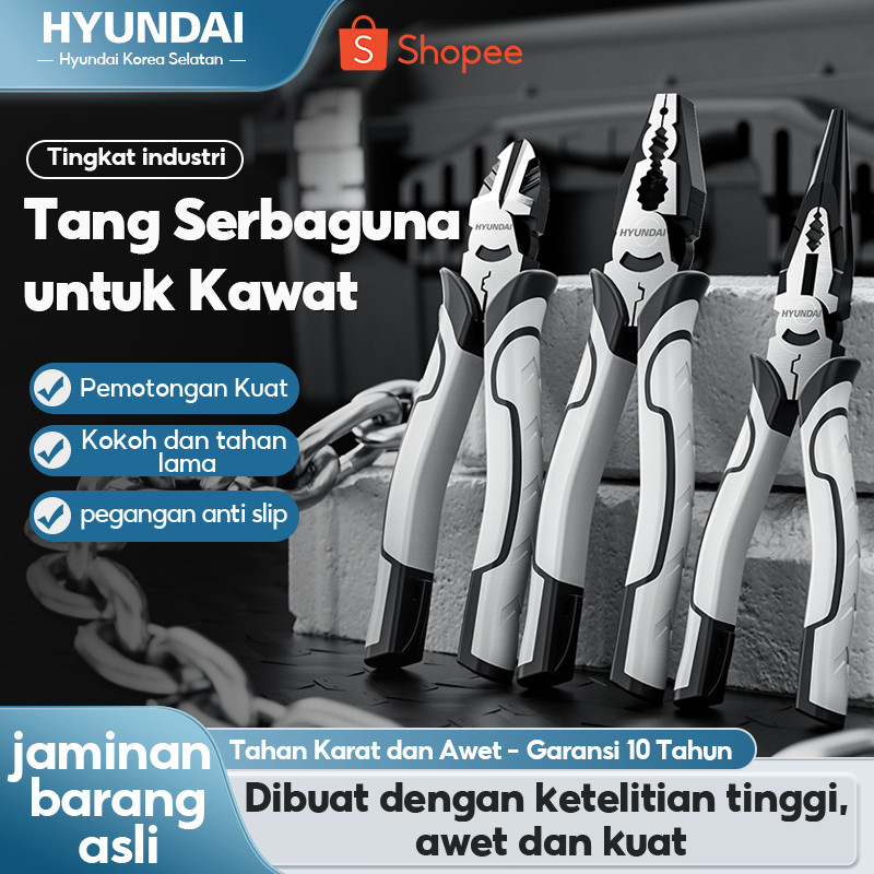 HYUNDAI Pemotong Tang Serbaguna Kawat Multifungsi, Tang Diagonal Hemat Tenaga Kerja, Tang Berujung J