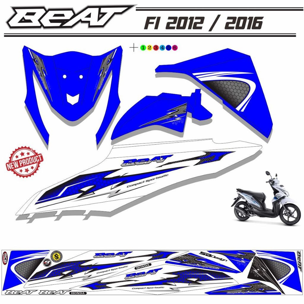 STRIPING SETIKER MOTOR BEAT FI POLET MOTIF ALL WARNA STIKER BEAT PGM FI STIKER MOTOR