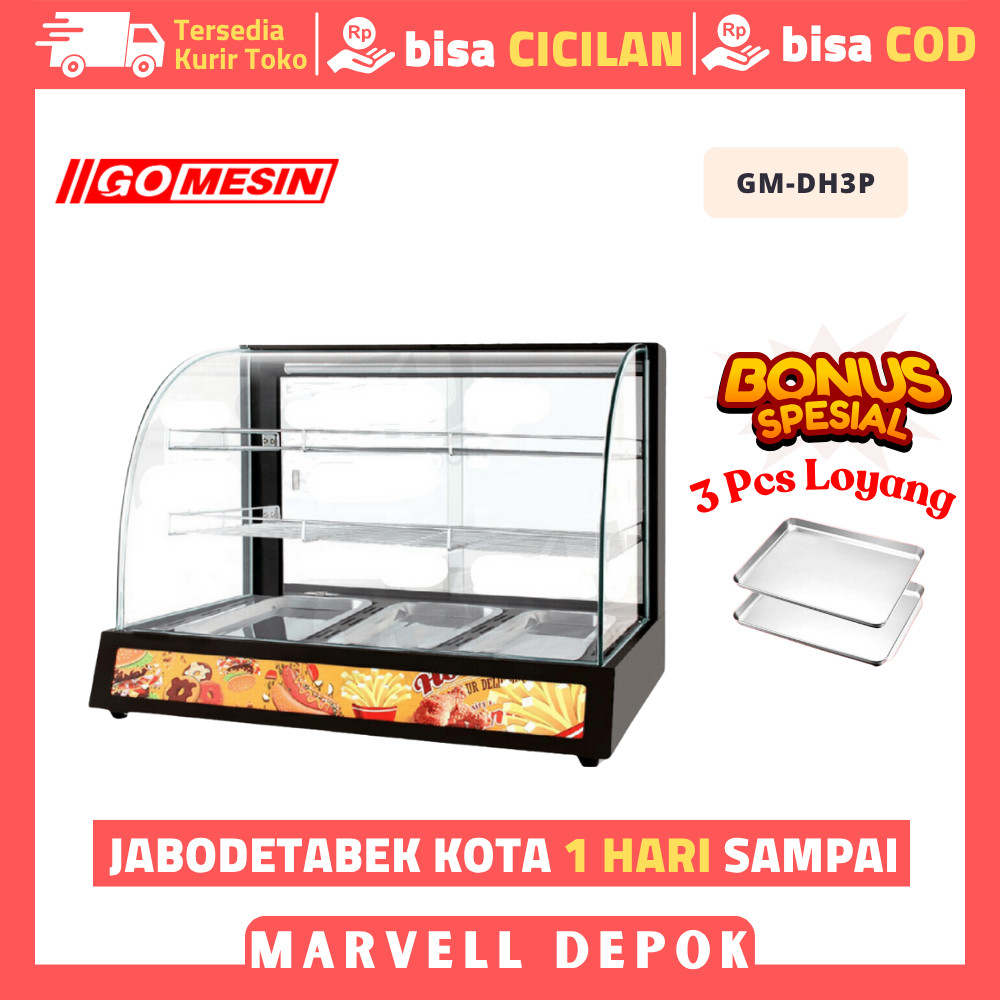 Etalase Makanan GOMESIN GM-DH3P Penghangat Makanan Original