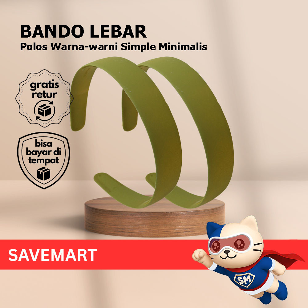 Bando Rambut Warna Solid Minimalis Bando Polos Lebar Simple Bando Fashion Aksesoris Wanita Kekinian 