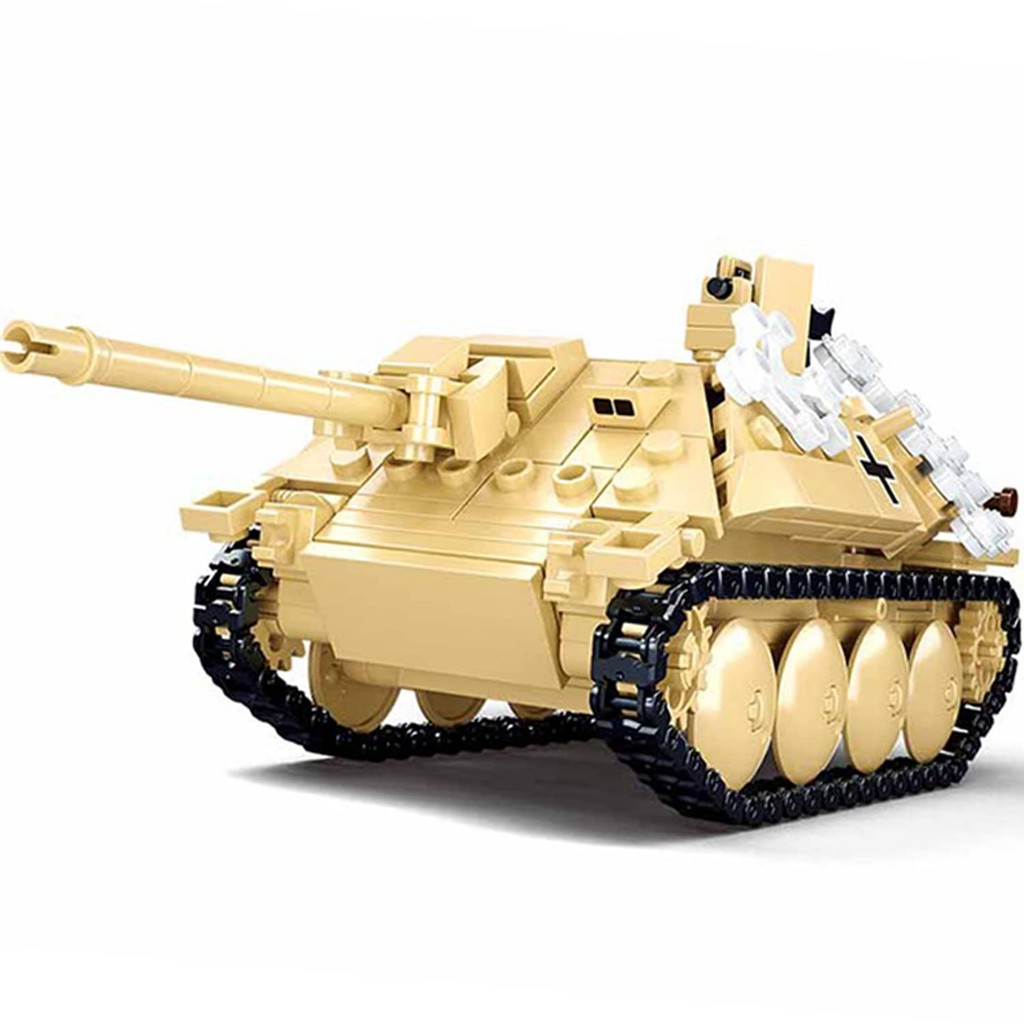 459Pcs WW2 Military Hunter Tank Destroyer Brick Model MOC Anti-Tank Gun Buig Sets Army World War 2 B