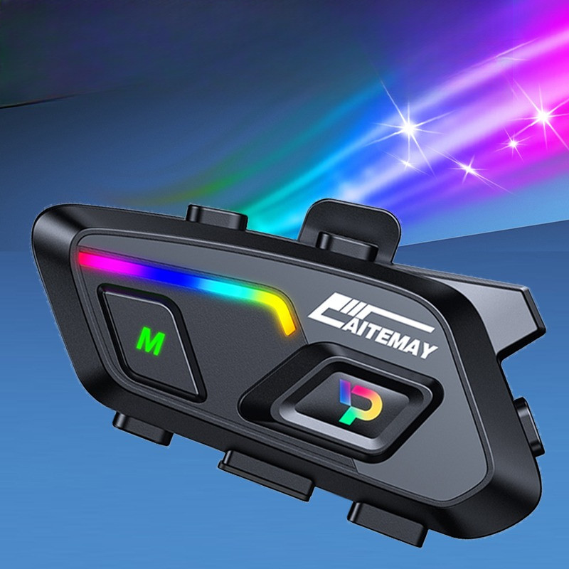 300M Half Duplex Motorcycle Helmet Intercom Headset Bluetooth V5.3 Voice Assistant Headphone 1000mah