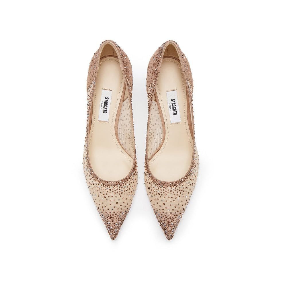 Sepatu Heels Staccato Glitter Nude 59007-1 - 6cm - Nikitaforshoes