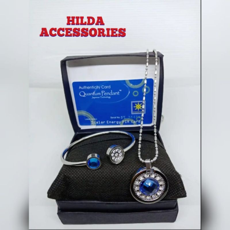 [ TERLARIS ] 1Set Kalung Kesehatan Quantum Pendant Asli/Kalung + Gelang