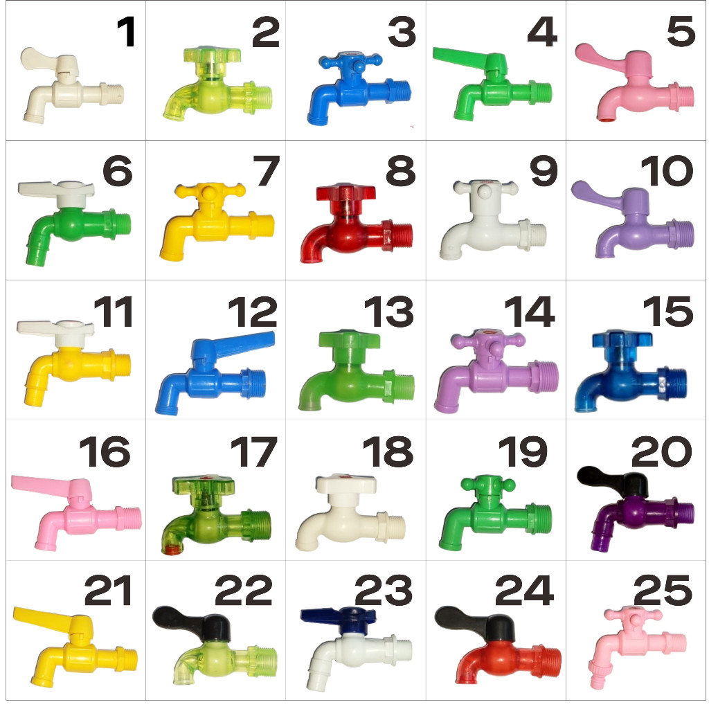 Keran Air 1/2" Kran air 1/2 inch Kran PVC Plastik Engkol kran Tembok Taman