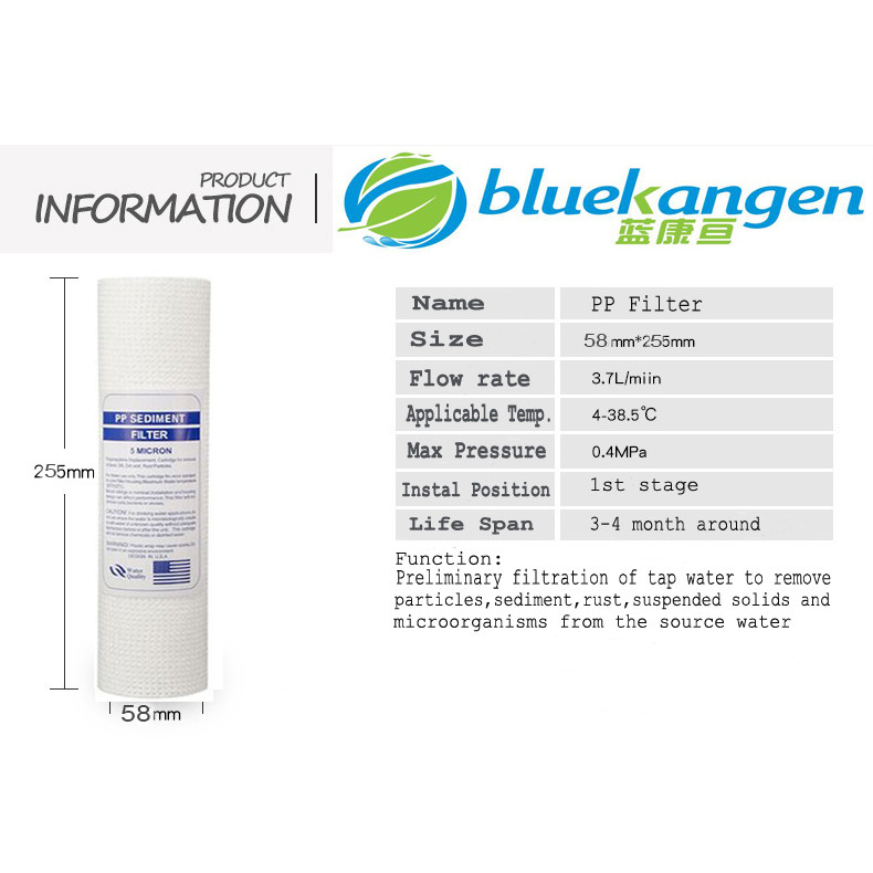 10" standard (1micron)PP filter cartridge/PPF filter replacement/Polypropylene Melt-Blown Filter Can